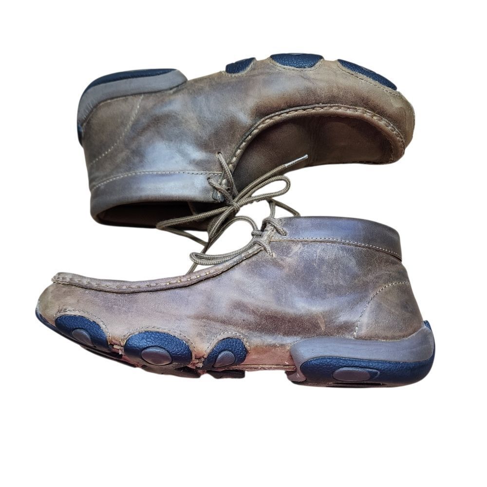 Twisted X Boots Mens 7.5 Chukka Driving Brown Leather Lace Up